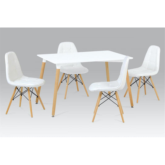 Heartlands Furniture Emery PU Chairs with Solid Beech Legs White (Pack of 4)