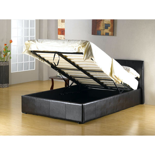 Heartlands Furniture Fusion Storage PU King Size Bed Black