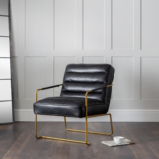 Julian Bowen, Giorgio Chair, Black & Gold