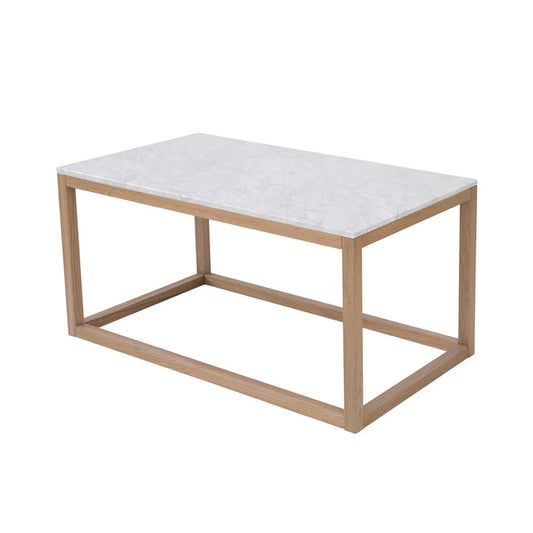 LPD Furniture Harlow Coffee Table Marble Top, White