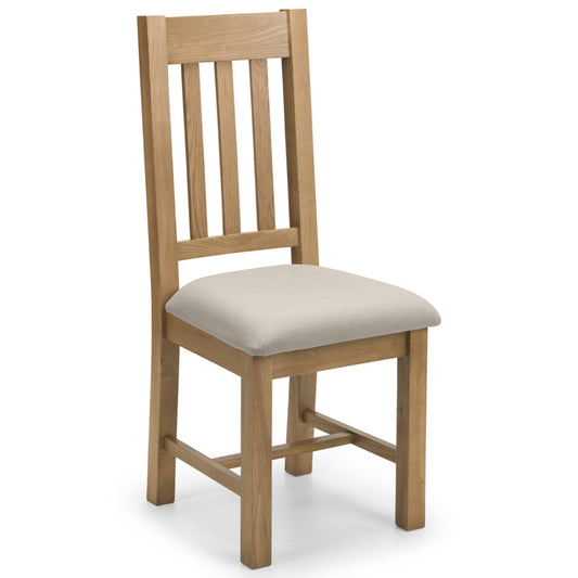 Julian Bowen, Hereford Dining Chair, Oak &  Taupe