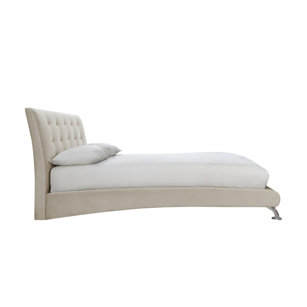 Birlea Hemlock 4ft 6in Double Fabric Bed Frame, Warm Stone