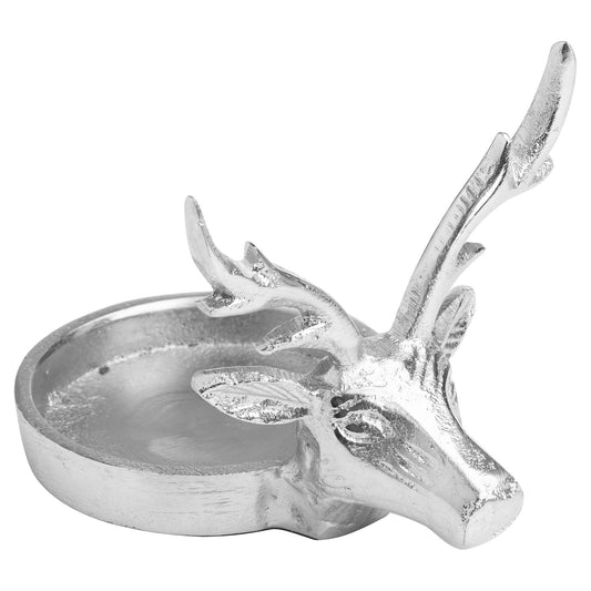 Hill Interiors Cast Silver Stag Candle Holder