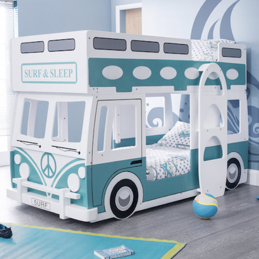Julian Bowen Campervan Bunk Bed in White and Green