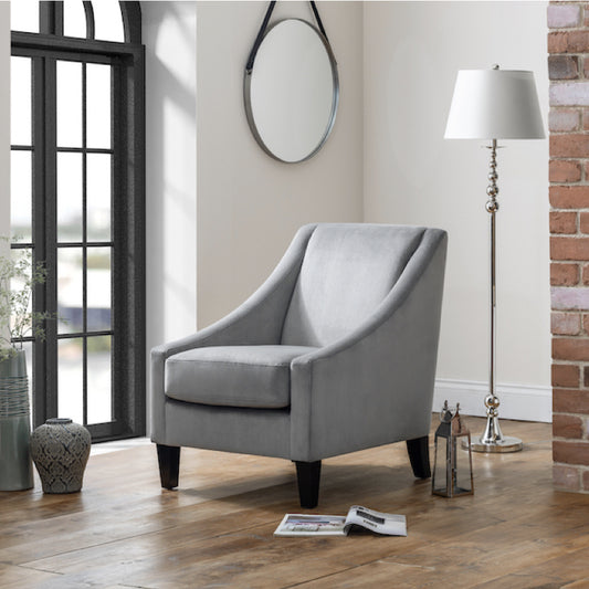 Julian Bowen Maison Velvet Chair in Grey
