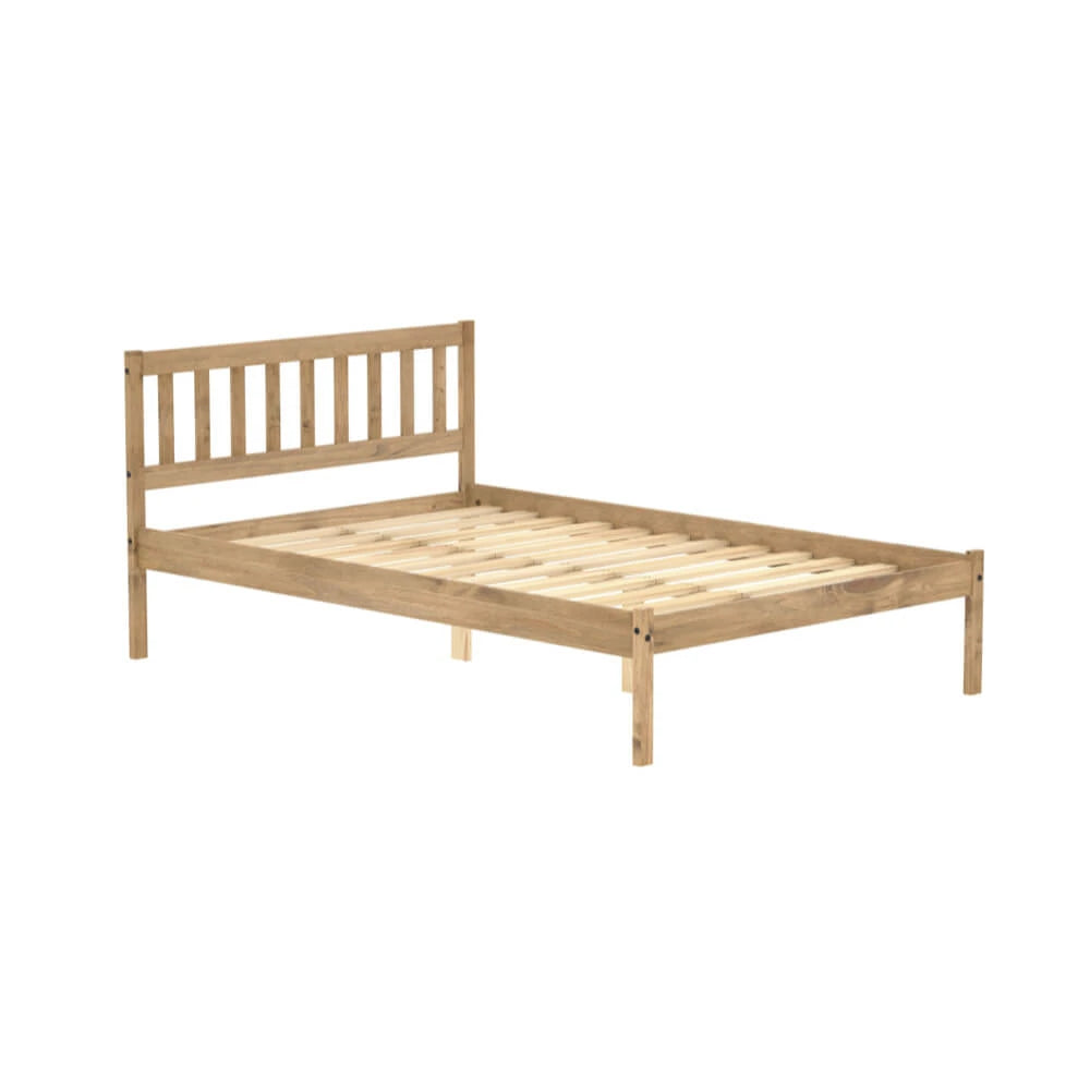 Birlea Lisbon 4ft Small Double Wooden Bed Frame, Brown