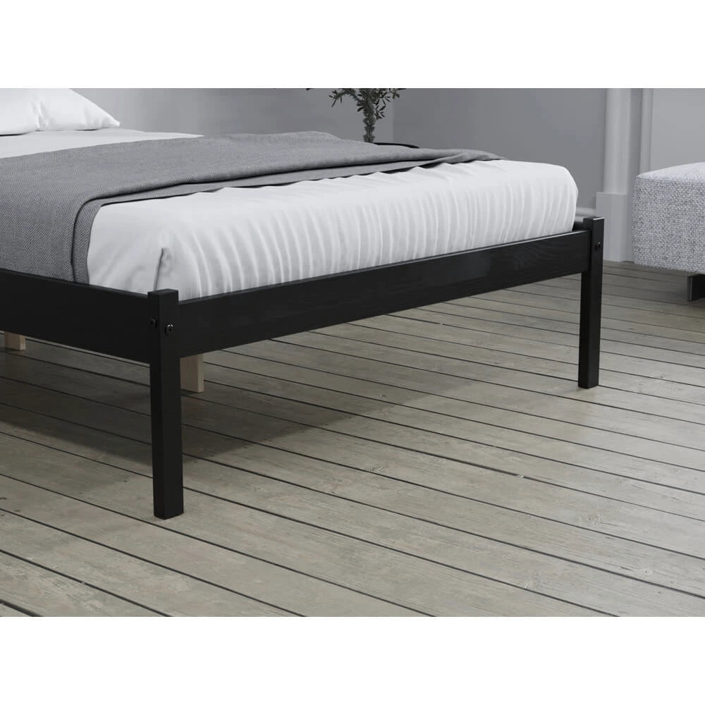 Birlea Luka 4ft Small Double Wooden Bed Frame, Black