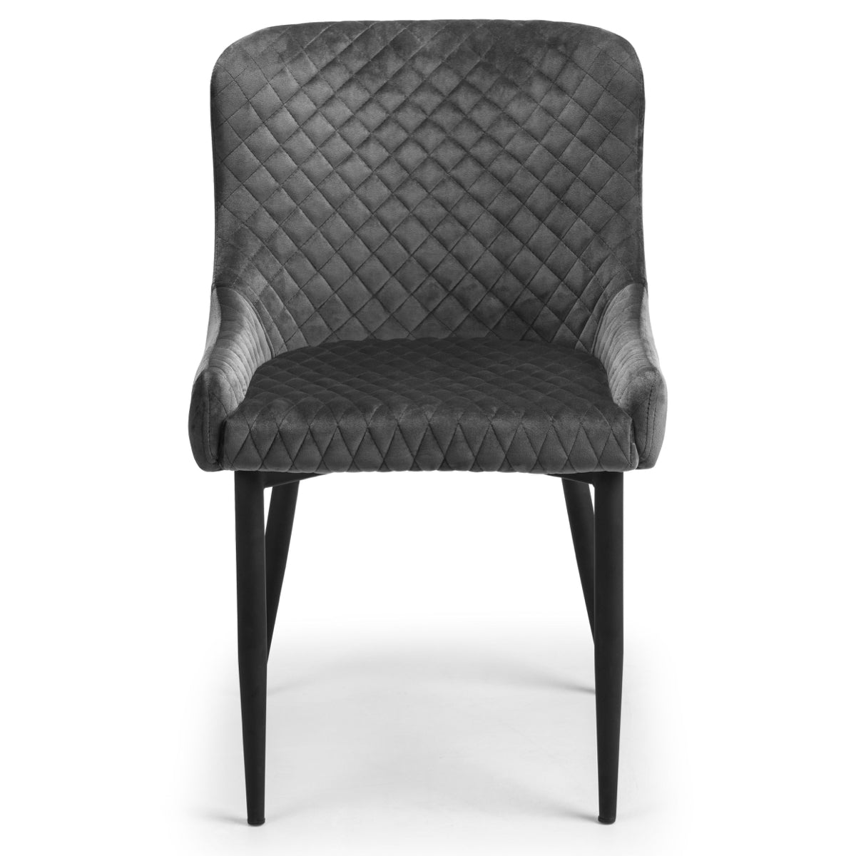 Julian Bowen, Luxe Velvet Dining Chair, Grey & Black