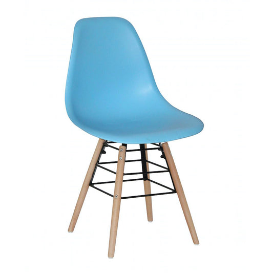 Heartlands Furniture Lilly Plastic (PP) Chairs with Solid Beech Legs Blue Dark
