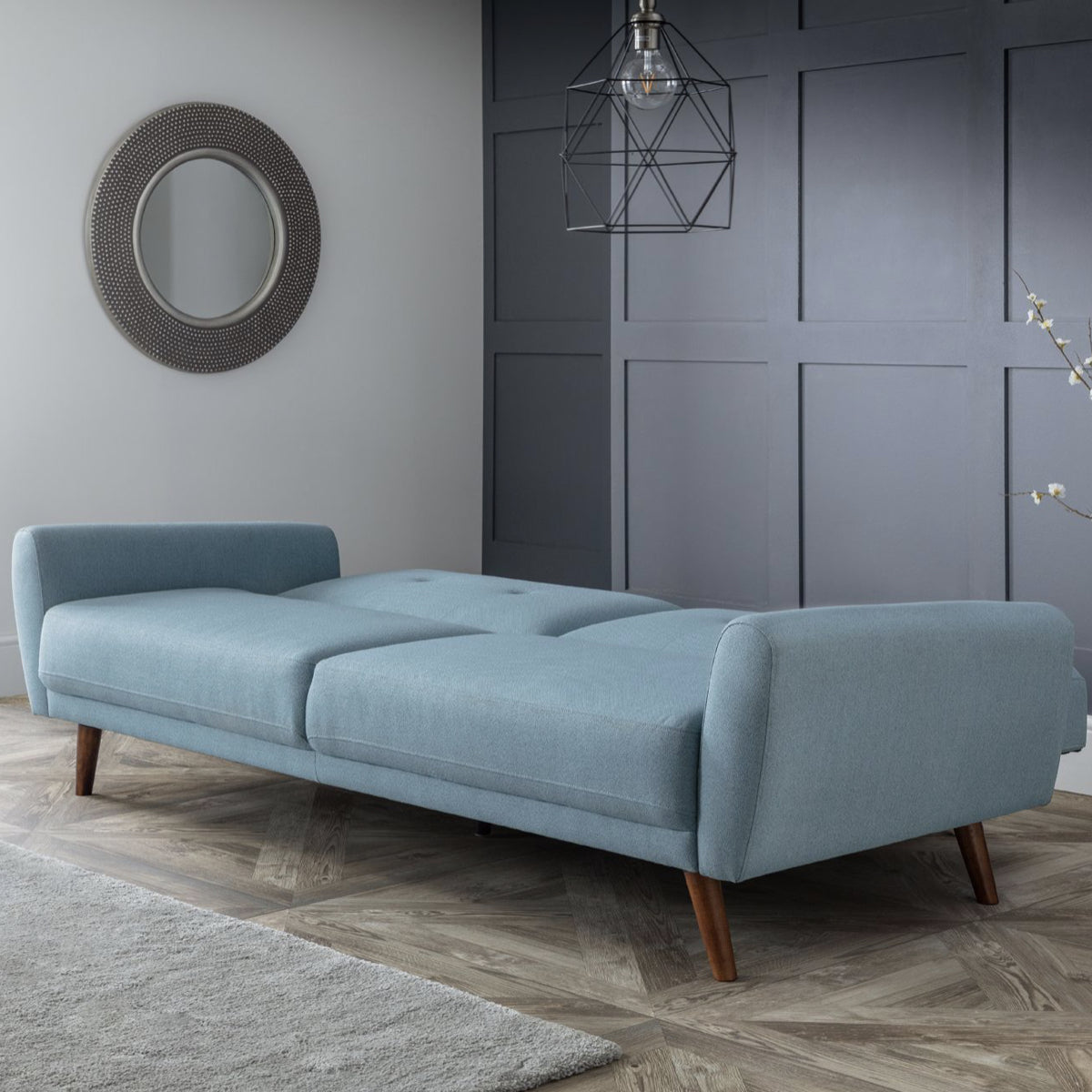 Julian Bowen, Monza Fabric Sofa Bed, Blue