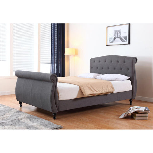 Heartlands Furniture Marianna Linen King Size Bed Dark Grey