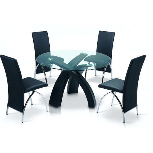 Heartlands Furniture Marston PU Chair Crome & Black