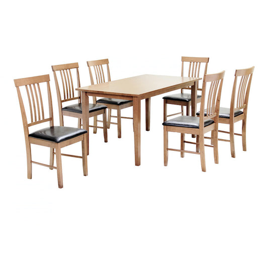 Heartlands Furniture Massa Large Dining Set with 6 Chairs Oak