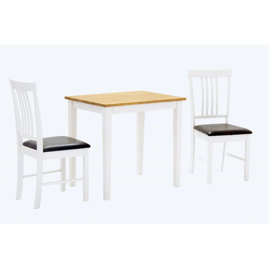 Heartlands Furniture Massa White Small Dining Set with 2 Chairs Oak & White