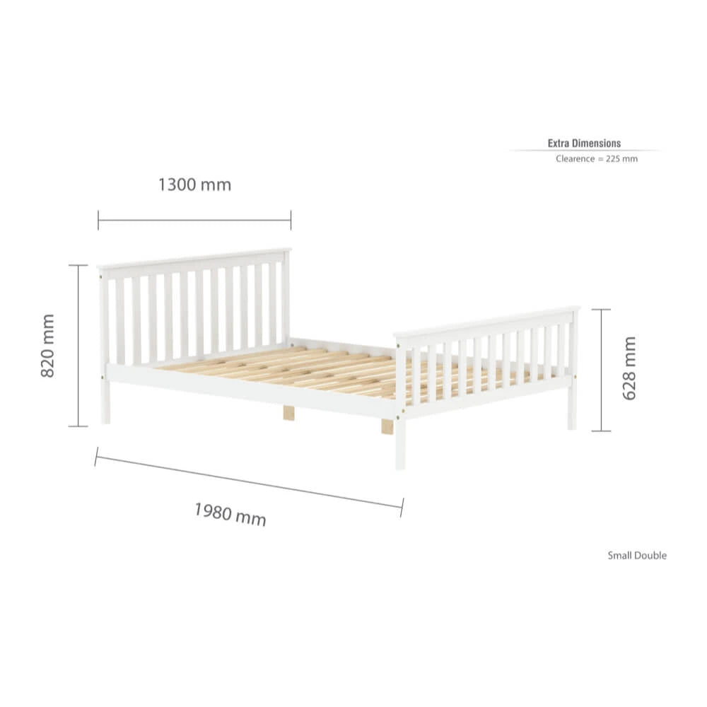 Birlea Oxford 4ft Small Double Wooden Bed Frame, White
