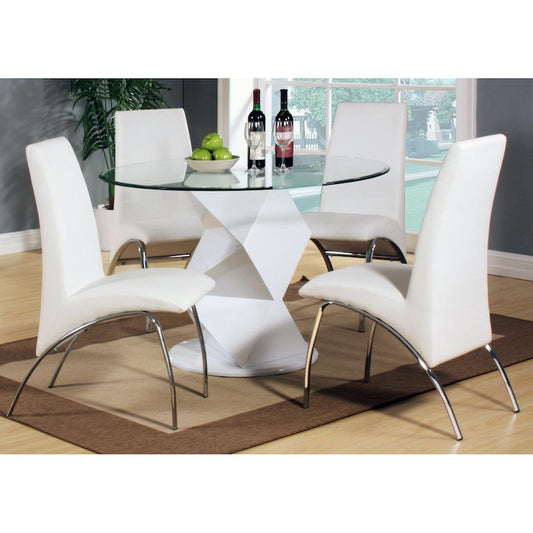 Heartlands Furniture Rowley White High Gloss Dining Set with 4 Chairs