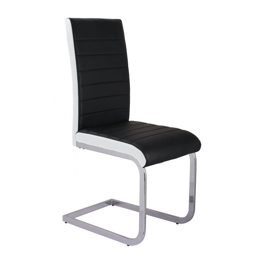 Heartlands Furniture Ryker PU Chairs Chrome & Black