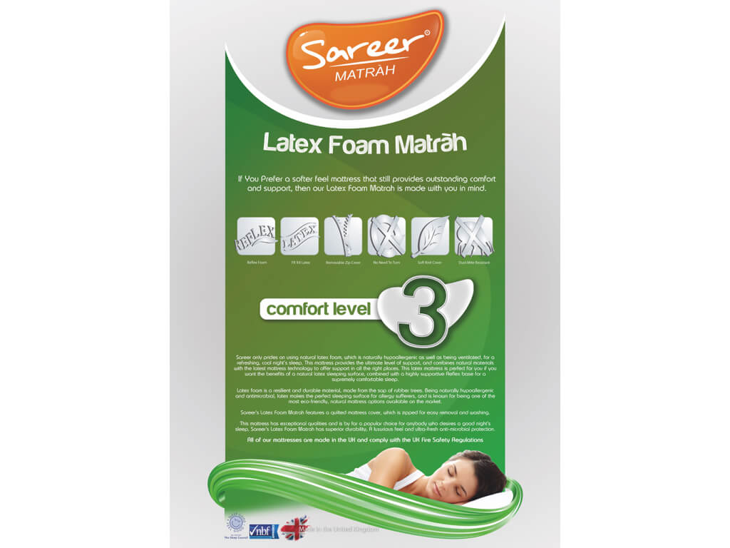 Sareer Latex Foam Small Single Mattress