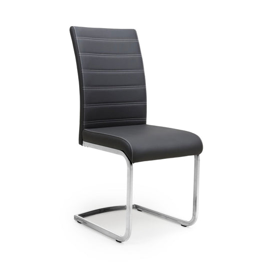 Shankar Furniture Callisto Leather Effect Black Dining Chair