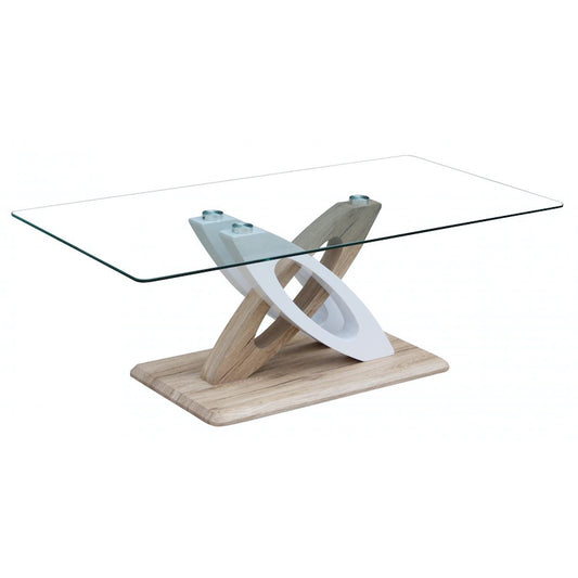 Heartlands Furniture Solar Glass Coffee Table with White High Gloss