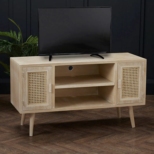 LPD Furniture Toulouse TV Unit, Light Washed Oak