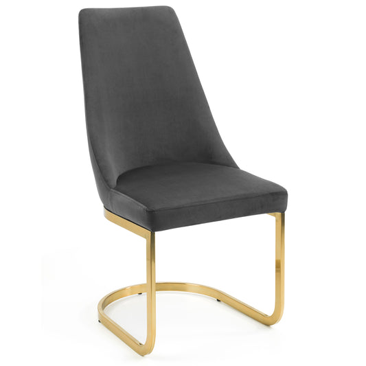 Julian Bowen, Vittoria Cantilever Dining Chair, Grey & Gold