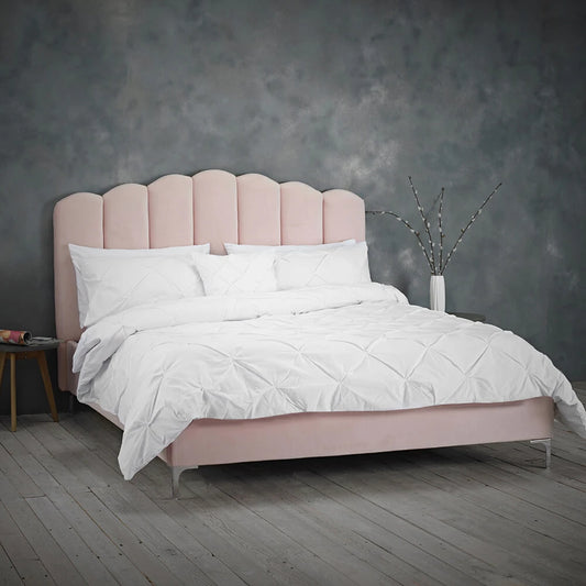 LPD Furniture Willow 5ft King Size Bed Frame, Pink