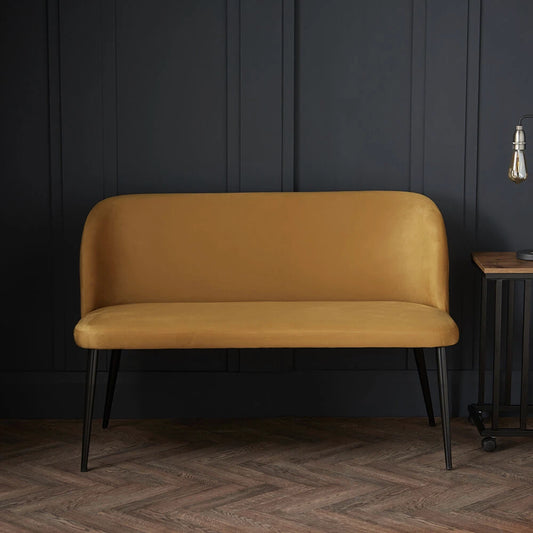 LPD Furniture Zara Dining Bench, Mustard