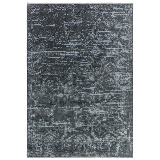 Asiatic Zehraya ZE07 Charcoal Abstract, Marbled Rug