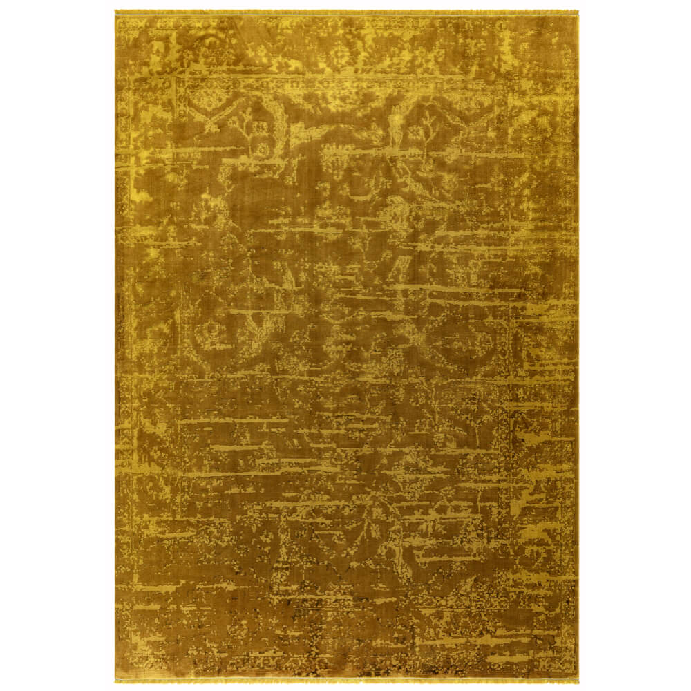 Asiatic Zehraya ZE09 Gold Abstract, Marbled Rug