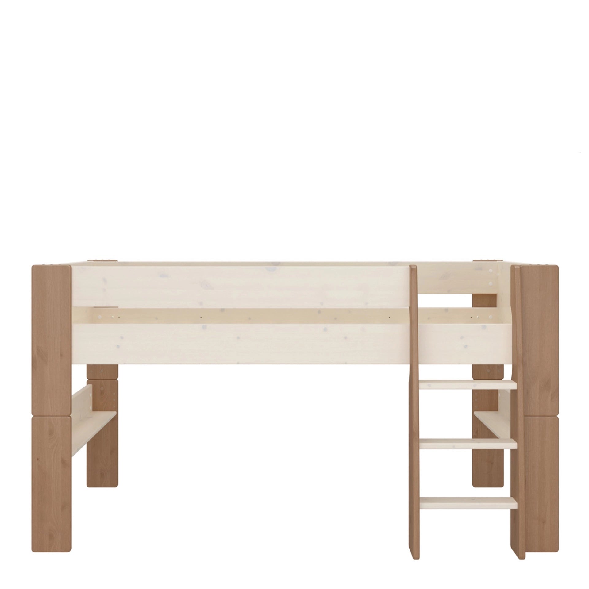 Furniture To Go Steens For Kids Mid Sleeper in Whitewash Grey Brown Lacquered