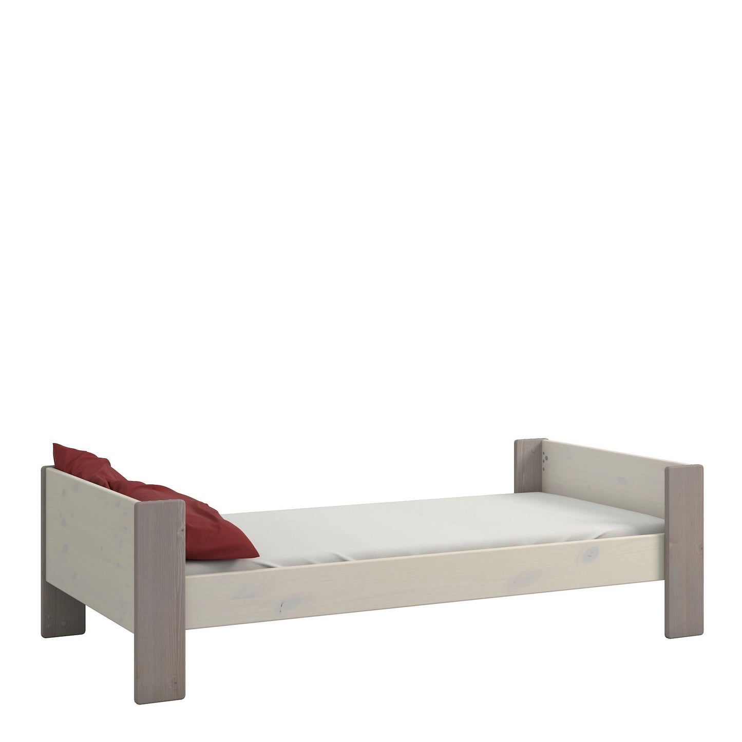 Furniture To Go Steens For Kids 3ft Single Bed in Whitewash Grey Brown Lacquered
