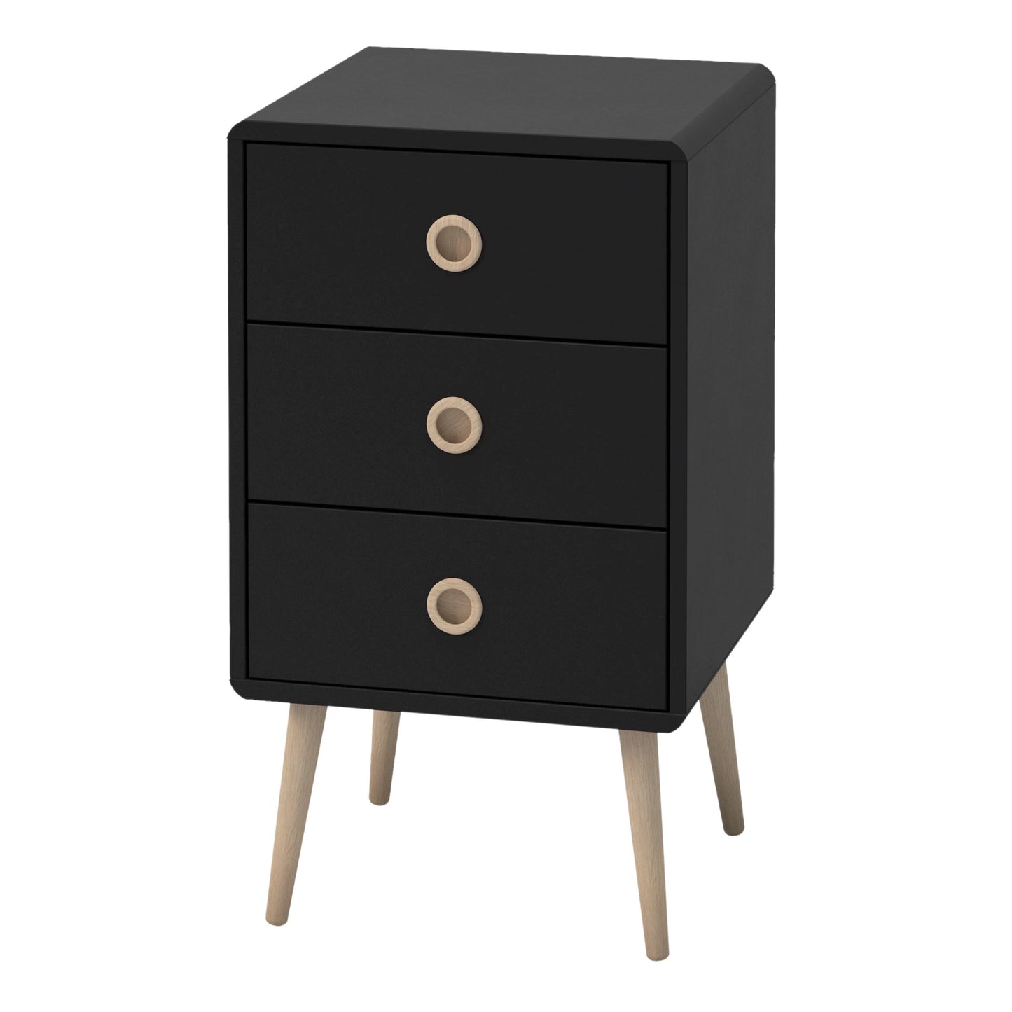 Furniture To Go Softline 3 Drawer Chest Black Painted