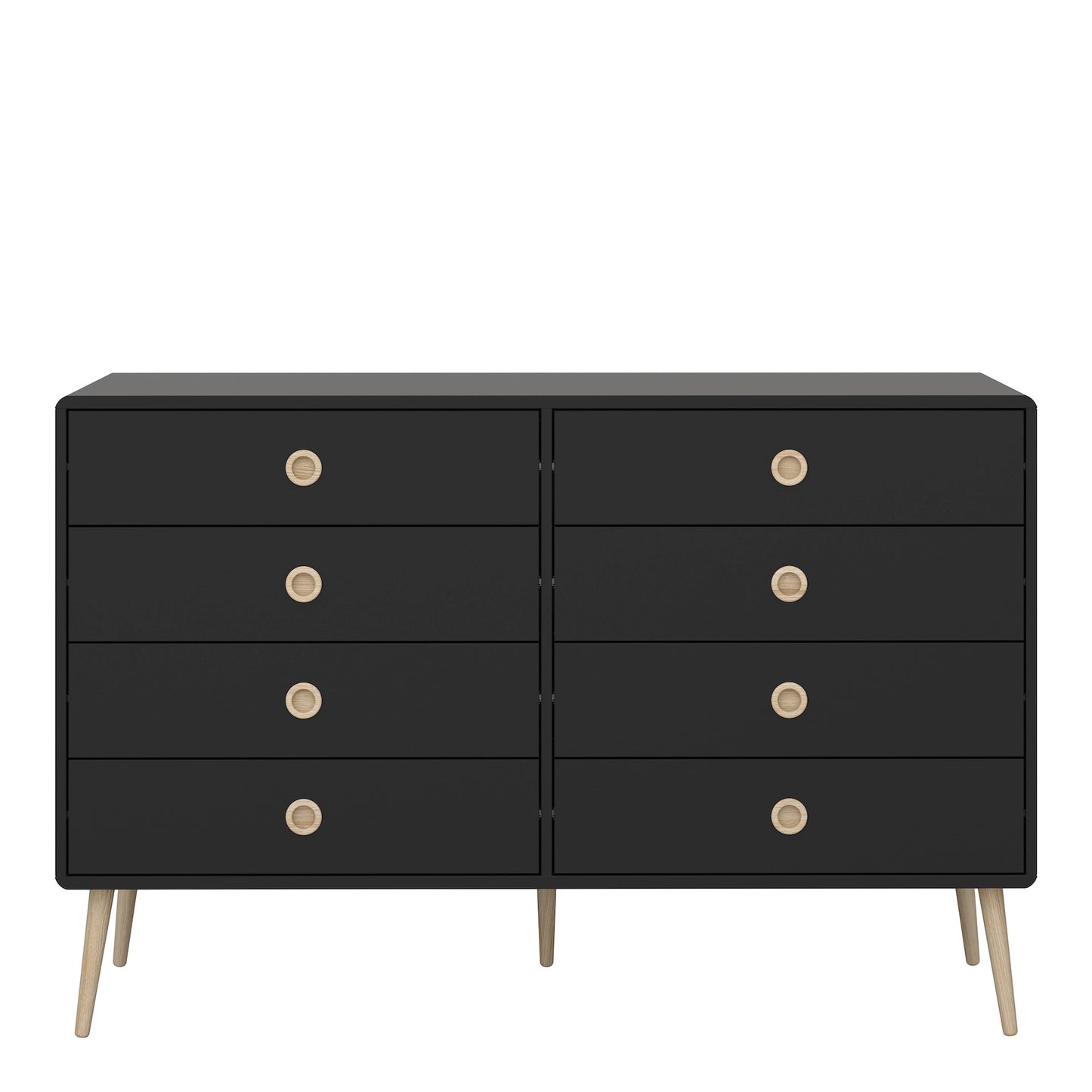 Furniture To Go Softline 4 + 4 Wide Chest Black Painted