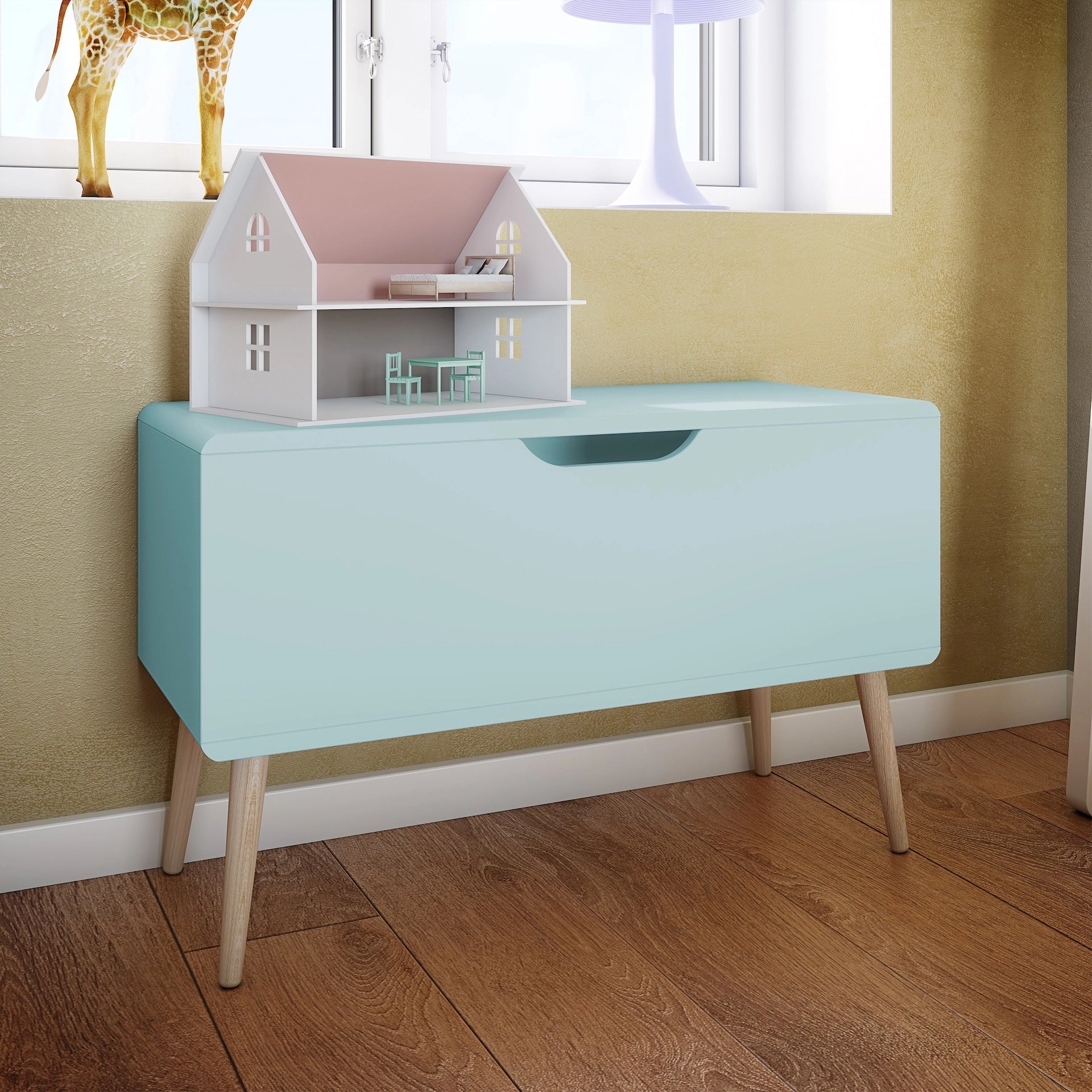 Furniture To Go Gaia Toy Box in Cool Mint