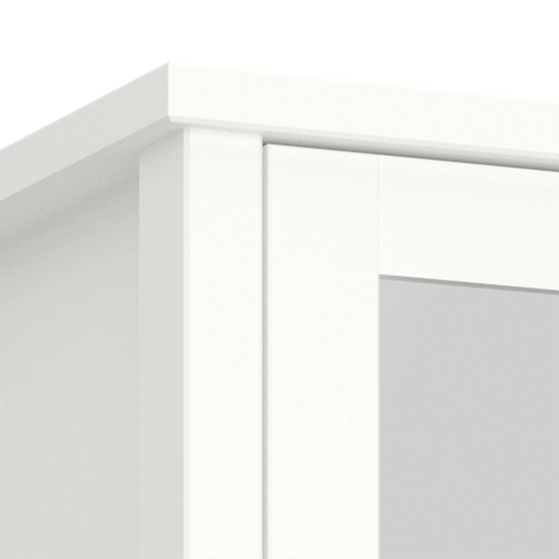 Furniture To Go Tromso 2 Mirror Doors + 1 Drawer Wardrobe White 050