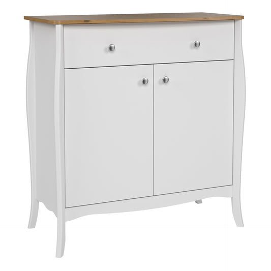 Furniture To Go Baroque Sideboard 2 Doors + 1 Drawer, Pure White Iced Coffee Lacquer