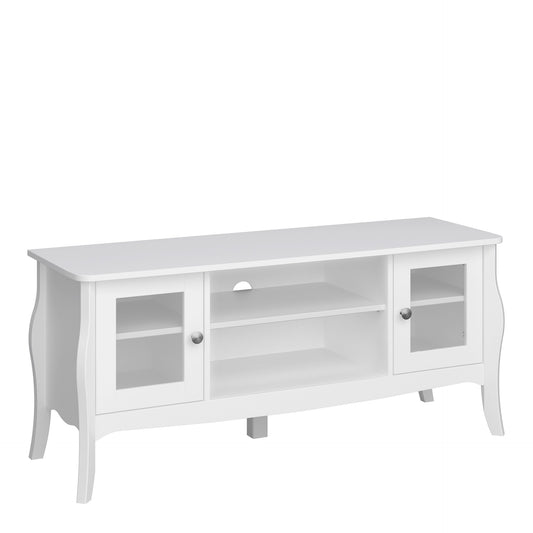 Furniture To Go Baroque TV Table (Narrow) 2 Dr 2 Shelves White