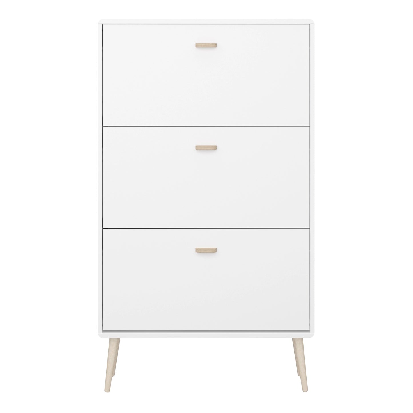 Furniture To Go Mino Shoe Cabinet 3 Folding Doors, Pure White
