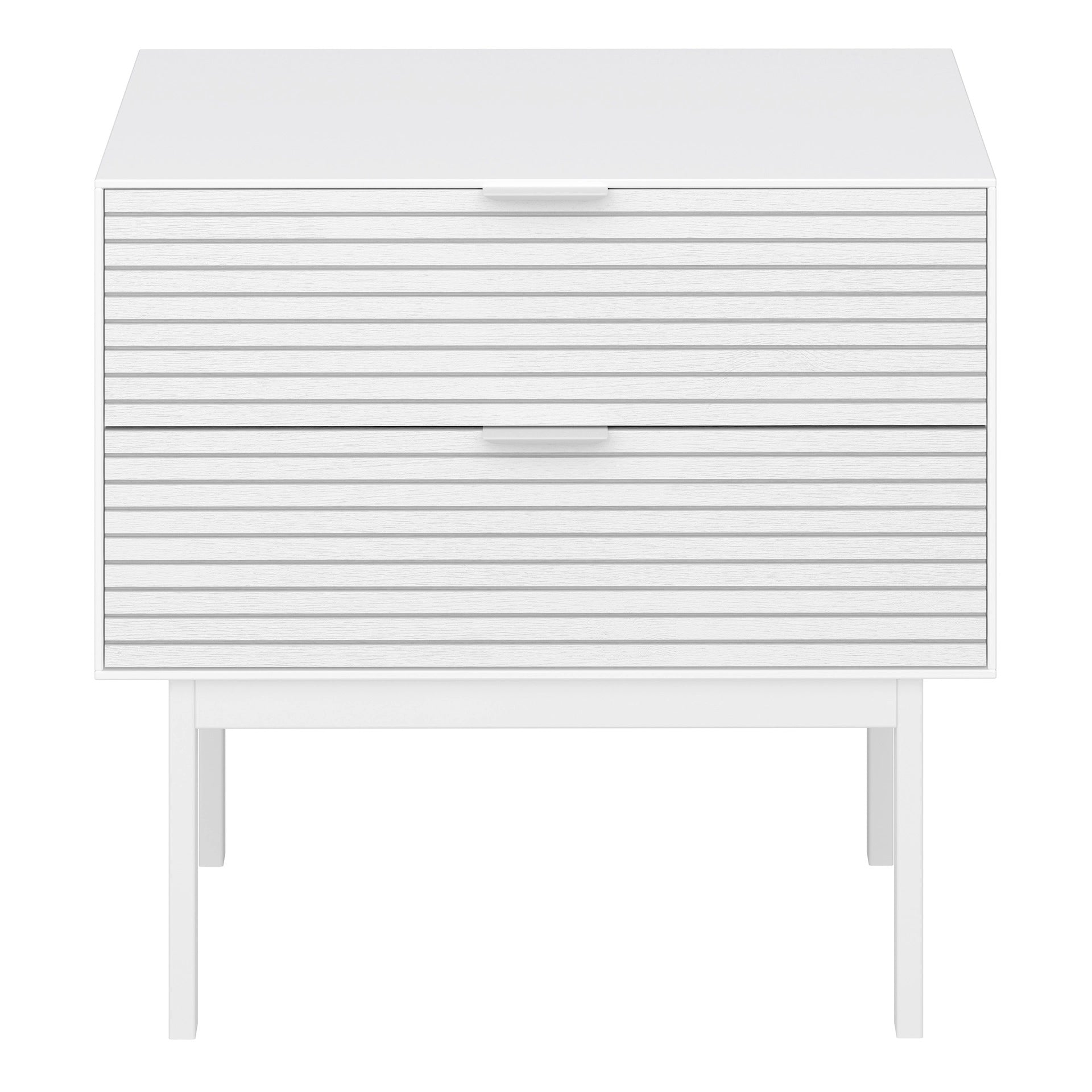 Furniture To Go Soma Bedside Table 2 Drawers Granulated Pure White Brushed White