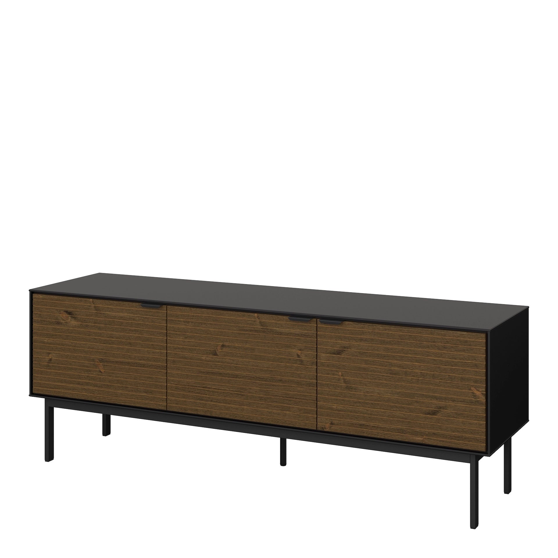 Furniture To Go Soma TV Table 3 Doors, Granulated Black Brushed Espresso
