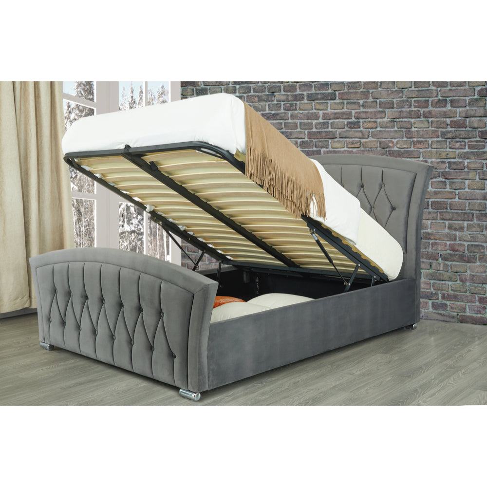 Sweet Dreams, Leigh 4ft 6in Double Ottoman Bed Frame, Grey