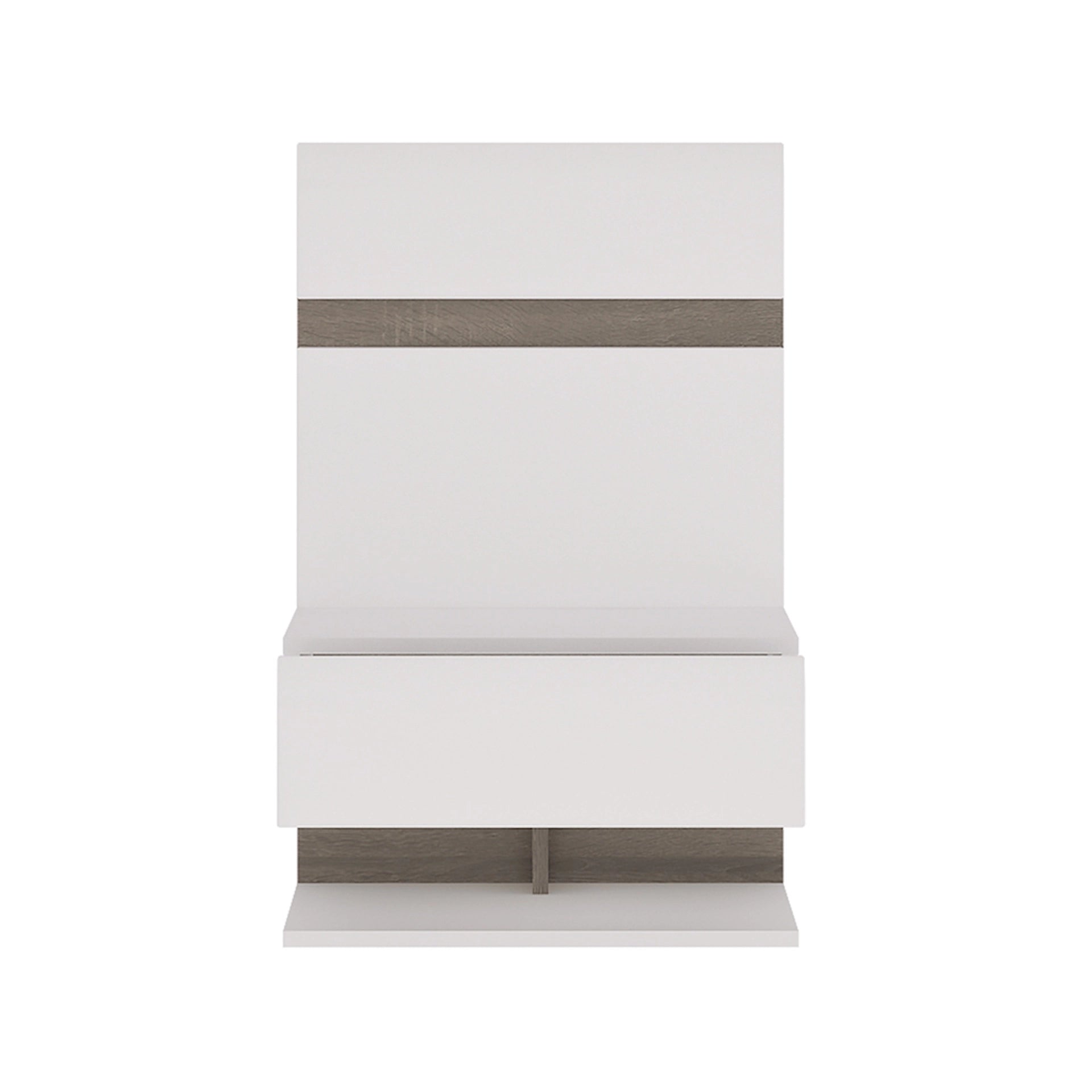Furniture To Go Chelsea Bedside Extension For Bed in White with Oak Trim