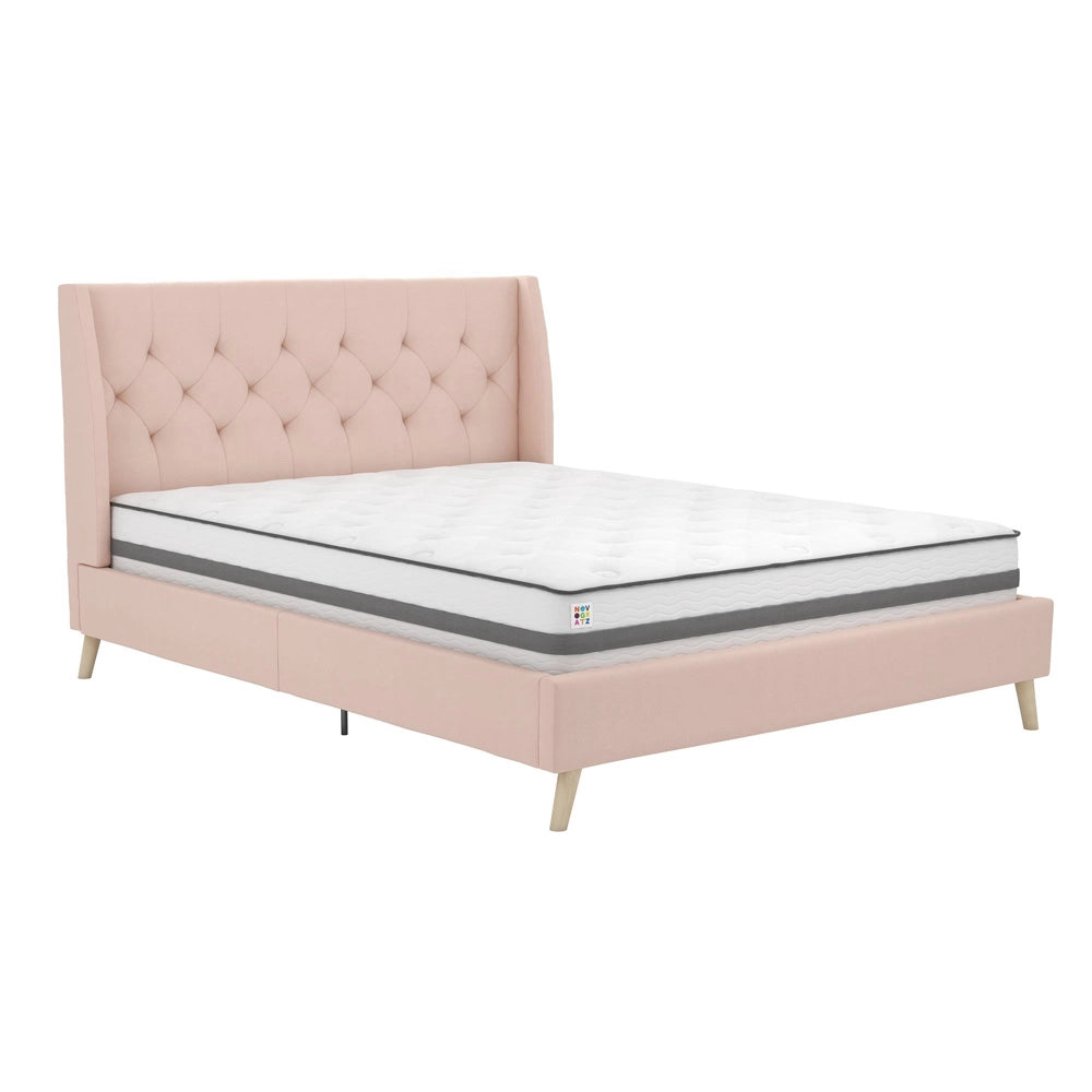 Novogratz Her Majesty 4ft 6in Double Bed Frame, Pink Linen