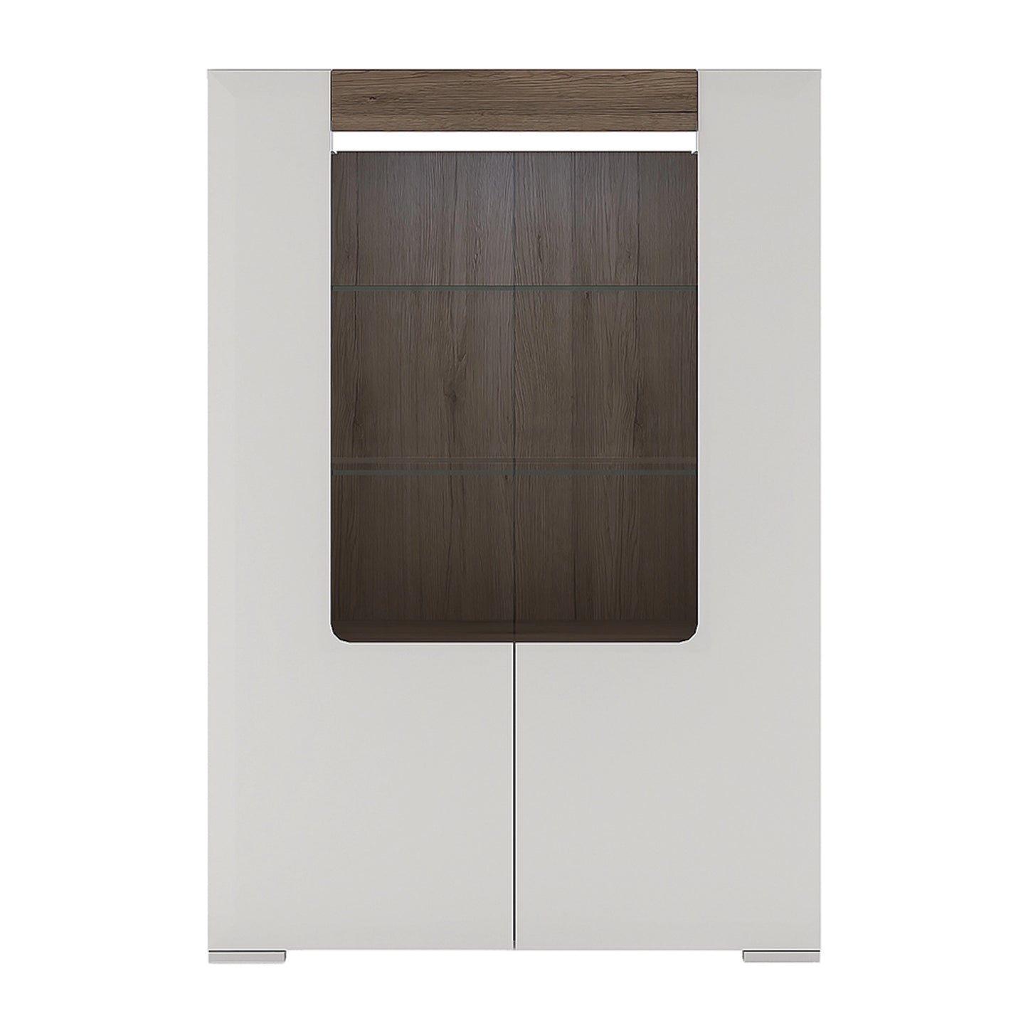 Furniture To Go Toronto Low Glazed 2 Door Display Cabinet with Internal Shelves (Inc. Plexi Lighting)