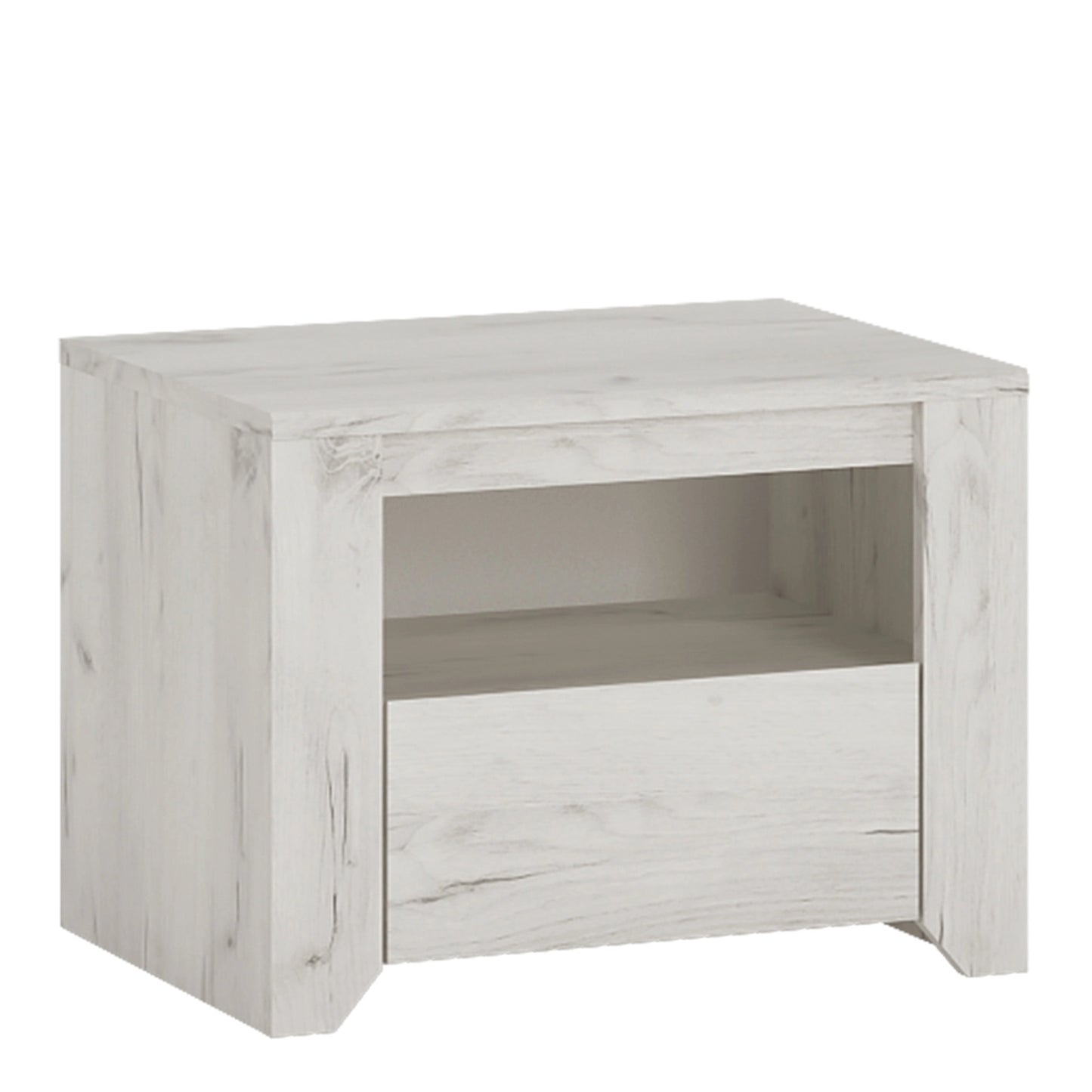 Furniture To Go Angel 1 Drawer Bedside Cabinet White Craft Oak