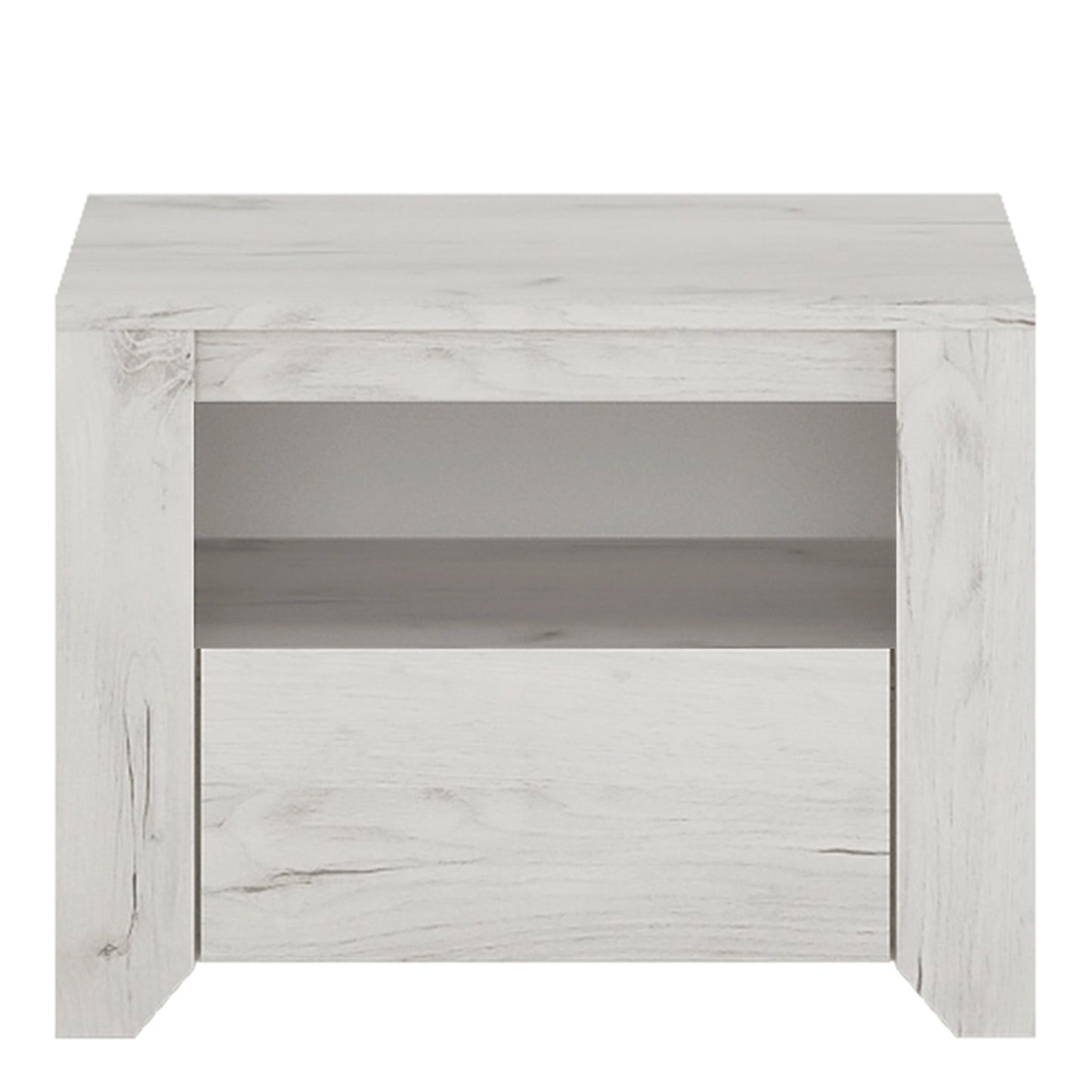 Furniture To Go Angel 1 Drawer Bedside Cabinet White Craft Oak