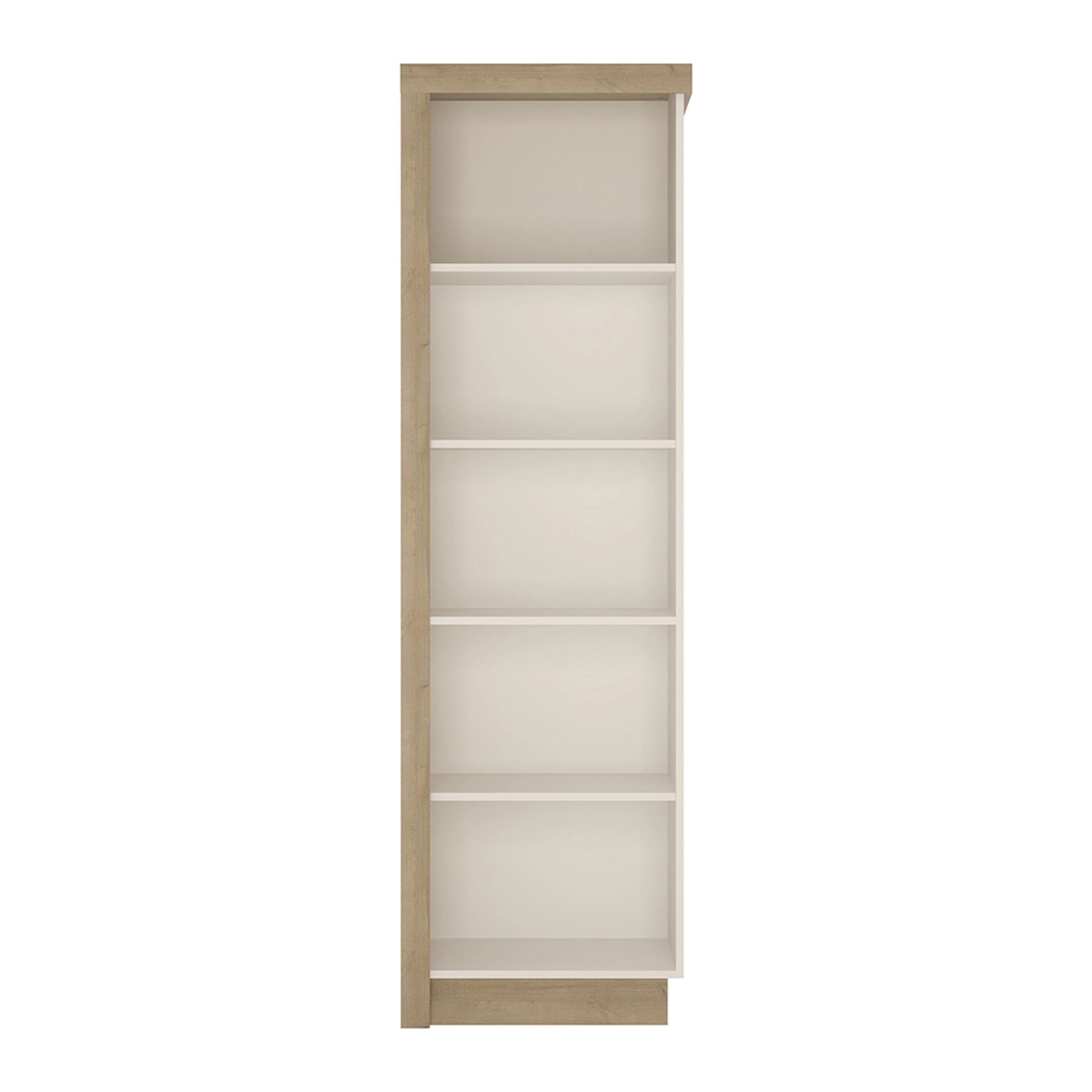 Furniture To Go Lyon Bookcase (RH) in Riviera Oak/White High Gloss
