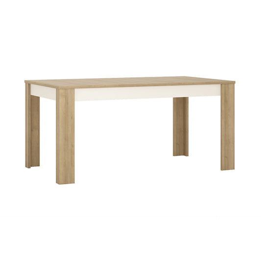 Furniture To Go Lyon Large Extending Dining Table 160/200cm in Riviera Oak/White High Gloss
