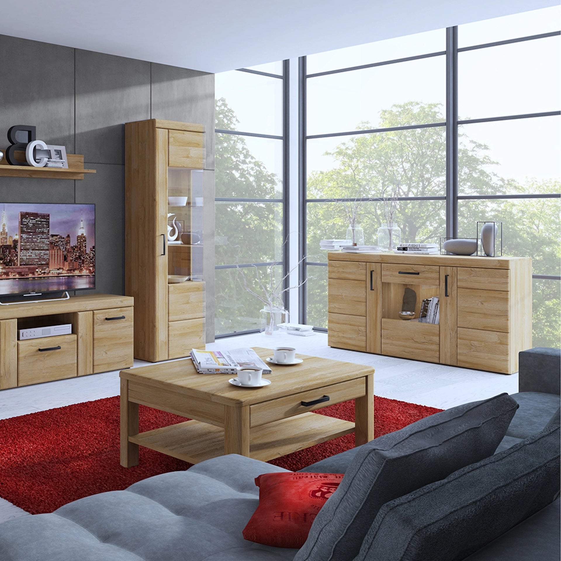 Furniture To Go Cortina 2 Drawer TV Cabinet in Grandson Oak